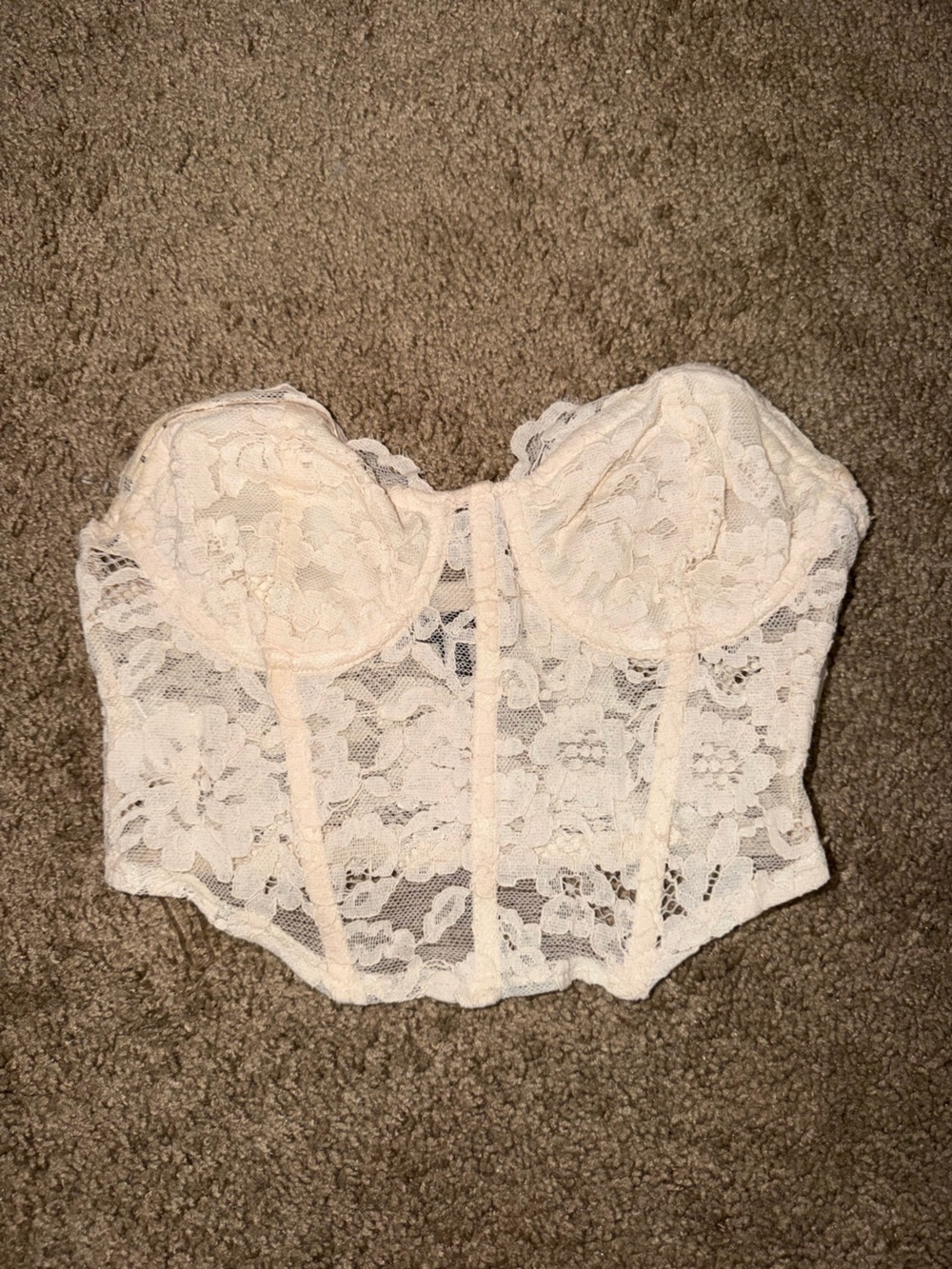 PacSun Kendall & Kylie Cream Corset Style Top